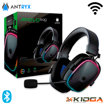 AUDIFONO WIRELESS ANTRYX APOLO 500 TRIX - RECEPTOR USB 2.4G + BLUETOOTH 5.3 + 3.5MM