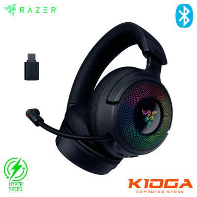 AUDIFONO WIRELESS RAZER KRAKEN V4 HYPERSPEED 70H 7.1 THX CHROMA BLACK - WIRED/BT/2.4G