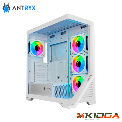 CASE ANTRYX FX 650 WHITE ARGB, FAN X4,VIDRIO TEMPLADO1