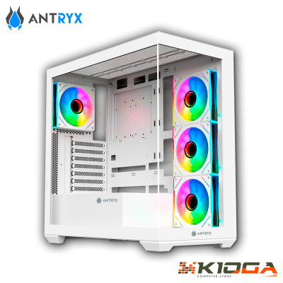 CASE ANTRYX FX 750 WHITE ARGB, FAN X4, USB TYPE-C
