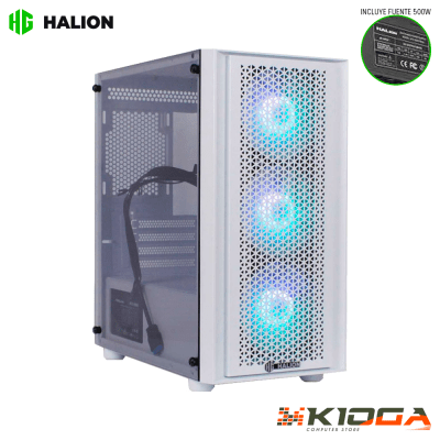 CASE C/FUENTE HALION SCARLET RGB +500W
