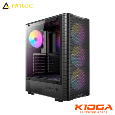 CASE GAMER ANTEC VX310 ARGB BLACK, MID TOWER, 4 FAN ARGB, ATX, USB 3.0 x2 USB 2.01