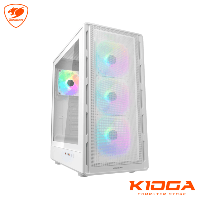 CASE GAMER COUGAR AIRFACE PURE RGB WHITE, MID TOWER, 4 FAN RGB, ATX, x2 USB 3.0