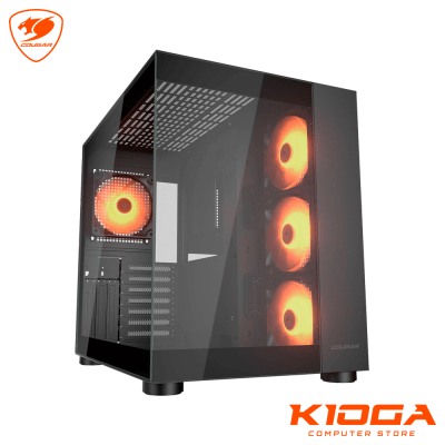 CASE GAMER COUGAR FV150 ARGB BLACK, MID TOWER, 4 FAN ARGB, ATX, USB TYPE-C, x2 USB 3.01