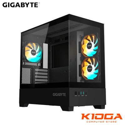 CASE GIGABYTE C201 PANORAMIC BLACK ARGB - 2 USB3.0 - MATX