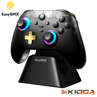 MANDO INALAMBRICO EASYSMX D05 BLACK MULTIPLATAFORMA RGB 2.4GHZ/BT/WIRED DOCK DE CARGA + HALL EFFECT