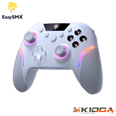 MANDO INALAMBRICO EASYSMX X20 WHITE MULTIPLATAFORMA RGB 2.4GHZ/BT/WIRED TRIGGER LOCK + HALL EFFECT1