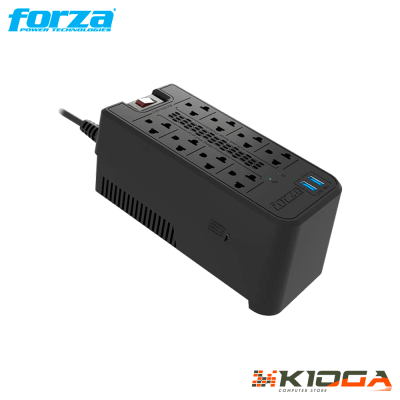 ESTABILIZADOR FORZA FVR-1222USB 1200VA/600W 2 USB + 8 SALIDAS 220V NEMA1