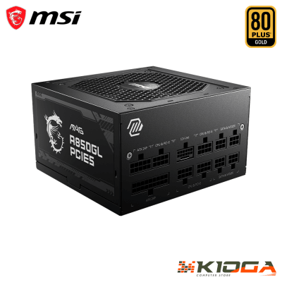 FUENTE FULL MODULAR MSI MAG A850GL PCIE5 850W 80+ GOLD ATX 3.1 CYBENETICS GOLD