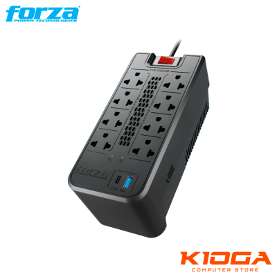 ESTABILIZADOR FORZA FVR-1222USB 1200VA/600W 2 USB + 8 SALIDAS 220V NEMA