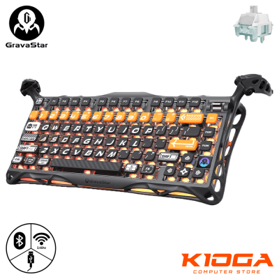 TECLADO GRAVASTAR MERCURY K1 PRO 75% RGB INALAMBRICO CYBERFLARE GASKET SPEEDY MINT LINEAR SWITCH1