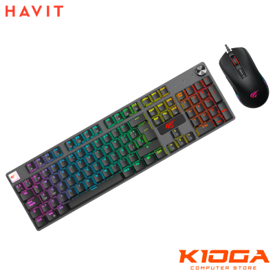 KIT GAMER HAVIT GT-KB12CM (TECLADO MECANICO + MOUSE) BLACK RGB - BLUE SWITCH