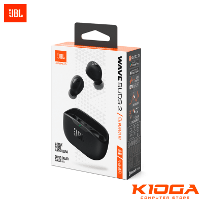 AUDIFONO JBL WAVE BUDS 2 EARBUDS TWS BLACK - CANCELACION DE RUIDO ACTIVA + DEEP BASS
