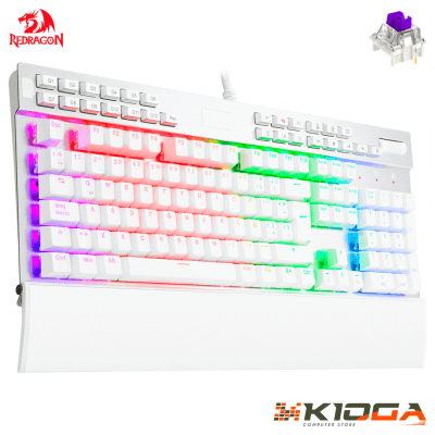 TECLADO REDRAGON YAMA WHITE - PURPLE SWITCH1
