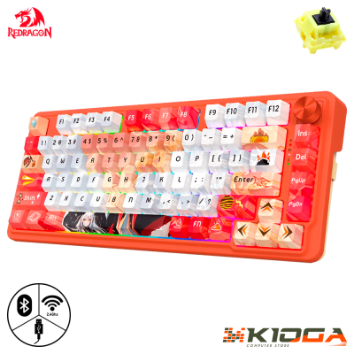 TECLADO REDRAGON UCAL PRO-RGB WIRELESS ANIME 75% - MINT MAMBO SWITCH - WIRED/BT/2.4G1