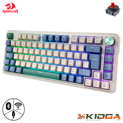 TECLADO REDRAGON UCALPRO-RGB WIRELESS PASTEL 75% - RED SWITCH - WIRED/BT/2.4G1