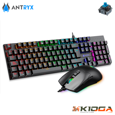 KIT GAMING ANTRYX GC-3100 BLACK (TECLADO MECANICO + MOUSE) - BLUE SWITCH