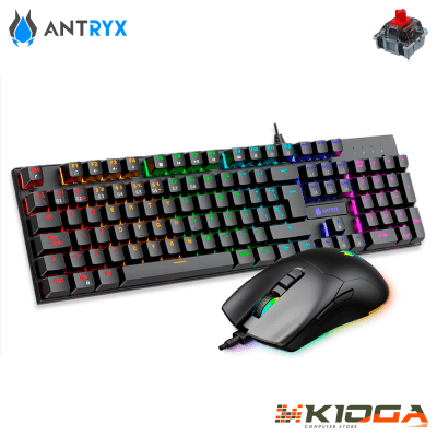 KIT GAMING ANTRYX GC-3100 BLACK (TECLADO MECANICO + MOUSE) - RED SWITCH