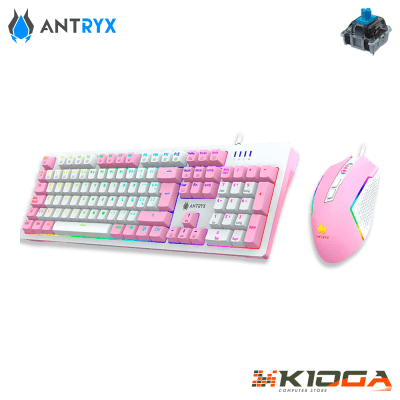 KIT GAMING ANTRYX GC-5400 PINK (TECLADO MECANICO + MOUSE) - BLUE SWITCH1