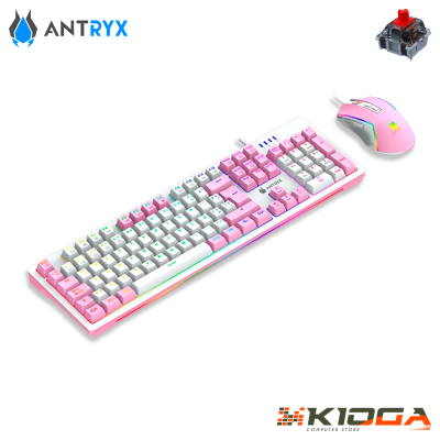 KIT GAMING ANTRYX GC-5400 PINK (TECLADO MECANICO + MOUSE) - RED SWITCH