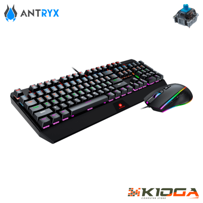 KIT GAMING ANTRYX GC-5100 BLACK (TECLADO MECANICO + MOUSE) - BLUE SWITCH