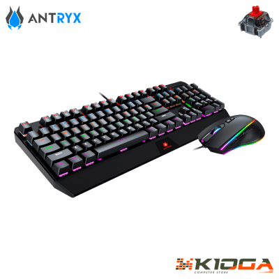 KIT GAMING ANTRYX GC-5100 BLACK (TECLADO MECANICO + MOUSE) - RED SWITCH