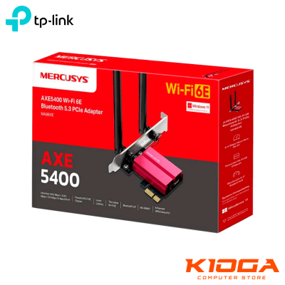 ADAPTADOR PCIE WIRELESS+BLUETOOTH 5.3 TP-LINK MERCUSYS MA86XE AXE5400 WI-FI6E1