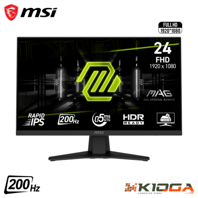 MONITOR MSI MAG 244F 24'' PLANO RAPID IPS FHD 0.5MS 200Hz sRGB 126%1