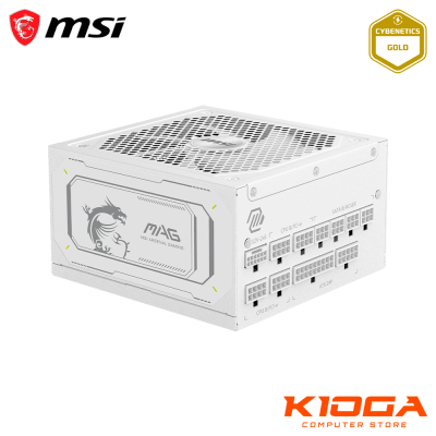 FUENTE FULL MODULAR MSI MAG A1000GL PCIE5 WHITE 1000W 80+ GOLD ATX 3.1 CYBENETICS GOLD1