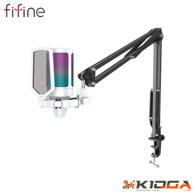 MICROFONO FIFINE A6T WHITE MICRO + BRAZO + FILTRO ANTI POP