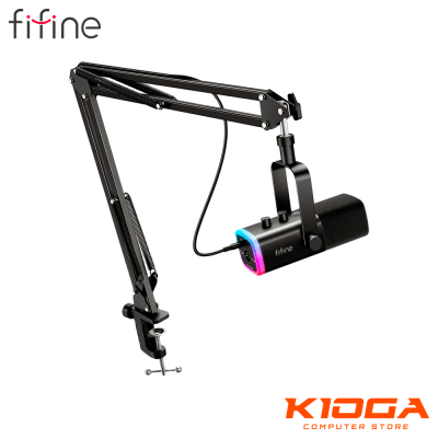 MICROFONO FIFINE AM8T BLACK DINAMICO CARDIODE + BRAZO1