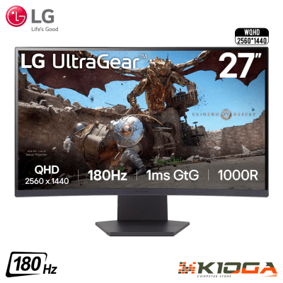 MONITOR LG ULTRAGEAR 27GS60QC-B CURVO 27'' QHD(2560*1440) VA 180Hz 1Ms(GTG) HDR10 SRGB 99%1
