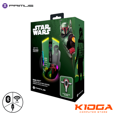 MOUSE GAMER INALAMBRICO PRIMUS GLADIUS TM11 BOBA FETT EDITION 10K DPI TRIMODO RGB