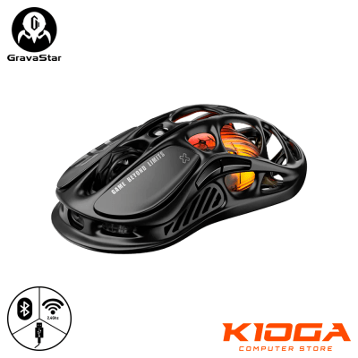 MOUSE WIRELESS GRAVASTAR MERCURY M2 STEALTH BLACK - WIRED/BT/2.4G