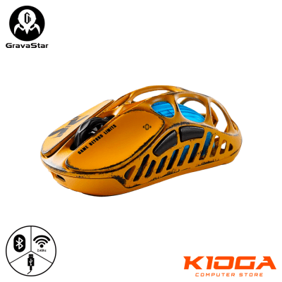 MOUSE WIRELESS GRAVASTAR MERCURY XPRO BATTLE WORN YELLOW SPECIAL EDITION 8K Hz - WIRED/BT/2.4G