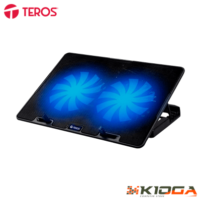 NOTEBOOK COOLER TEROS TE-7020N 2 FANS BLUE LED 12CM HASTA 15.6