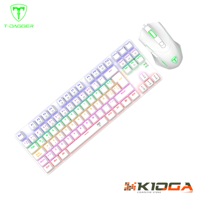 PACK TECLADO+MOUSE T-DAGGER ADVANCE FORCE TGK313+TGM206 WHITE - RED SWITCH