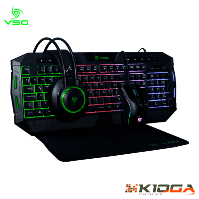 KIT GAMING VSG CRUX 4 EN 1 (TECLADO + MOUSE + AUDIFONO + MOUSEPAD)