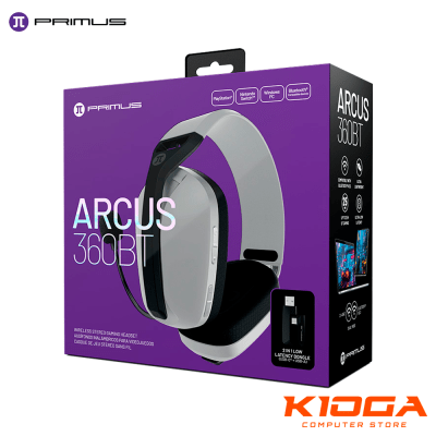 AUDIFONO PRIMUS GAMING ARCUS 360BT DUAL USB-A/USB-C BT 5.3/2.4GHZ WHITE1