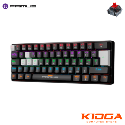 TECLADO PRIMUS GAMING BALLISTA 61T BLACK 60% - RED SWITCH