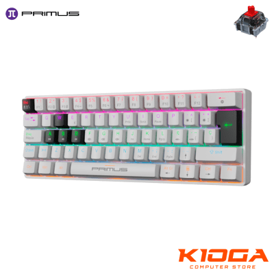 TECLADO PRIMUS GAMING BALLISTA 61T WHITE 60% - RED SWITCH