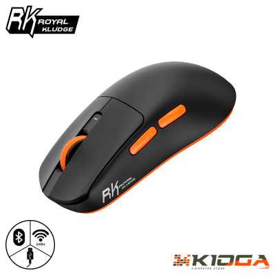 MOUSE WIRELESS ROYAL KLUDGE M30 BLACK ORANGE 2.4G/BT/WIRED
