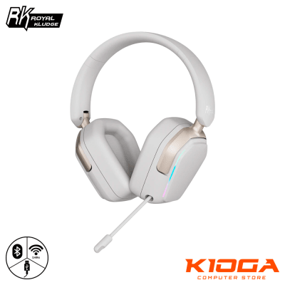 AUDIFONO GAMER INALAMBRICO ROYAL KLUDGE HG101 RGB 7.1 2.4G/BT/USB PLATINUM GRAY1