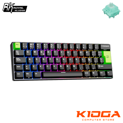TECLADO ROYAL KLUDGE RK C61 60% - MINT SWITCH (MAGNETICO)
