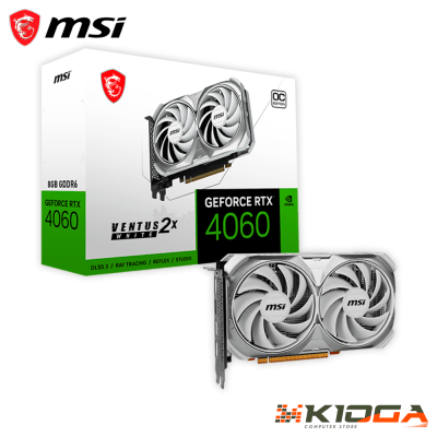 TARJ. DE VIDEO MSI VENTUS 2X WHITE OC GEFORCE RTX 4060 8GB GDDR6