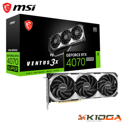 TARJ. DE VIDEO MSI VENTUS 3X OC GEFORCE RTX 4070 SUPER 12GB GDDR6X