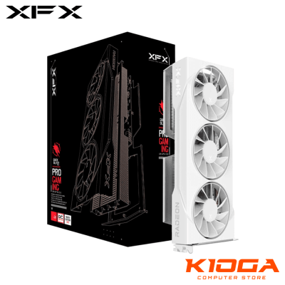 TARJ. DE VIDEO XFX SWIFT WHITE TRIPLE FAN GAMING EDITION OC AMD RADEON RX 9060XT 16GB GDDR6