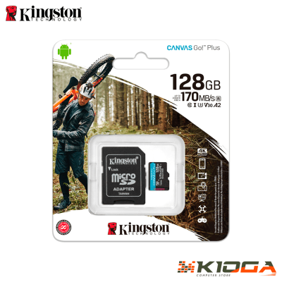 MICRO SD KINGSTON CANVAS GO! PLUS 128GB CLASS 10 UHS-I U3 V30 + ADAPTADOR SD