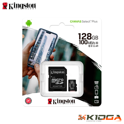 MICRO SD KINGSTON CANVAS SELECT PLUS 128GB 100MB/S UHS-I U1 V10 + ADAPTADOR SD