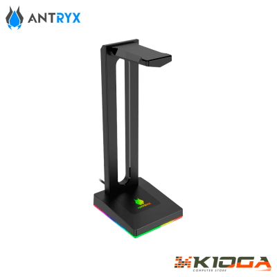 SOPORTE PARA AUDIFONOS ANTRYX HS-71 RGB, 2USB, JACK 3.5MM1